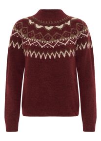 Strickpullover Cream "Damen Strickpullover CRCherrie", Damen, Gr. S, rot (carbernet island), Obermaterial: 45% Polyacryl PAN. 31% Polyester PES. 20% Wolle WO. 4% Elasthan EL., Pullover Strickpullover