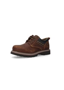 Schn&uuml;rschuh Dockers by Gerli, Herren, Gr. 47, Textil, braun (dunkelbraun), Leder, Basic, Schuhe Schn&uuml;rschuh, Trekkingschuh, Trachtenschuh mit Kontrast-Rahmennaht
