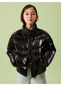 Steppjacke name it "NKFMANON PUFFER JACKET", M&auml;dchen, Gr. 164, schwarz, Web, Obermaterial: 100% Nylon, unifarben, regular fit normal, hoch geschlossener Ausschnitt, Jacken Steppjacke