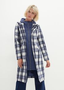 Wintermantel bonprix, Damen, Gr. 48, blau (indigo, grau kariert), Obermaterial: 100% Polyester. Einsatz: 100% Polyester. Futter: 100% Polyester, bequem, M&auml;ntel Wintermantel, im angesagten Two-in-One-Design, bequeme Passform, casual Stil