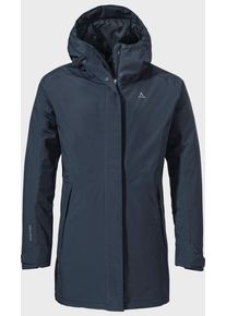 Sch&ouml;ffel Parka SCH&Ouml;FFEL "Parka Style Froda WMS", Damen, Gr. 42, blau (8820, blau), Oberstoff: Aussenseite: 100% Polyester. (Membran: Polyester). Futter: 100% Polyester. Wattierung: 100% Polyester, regular fit, hoch geschlossener Ausschnitt, Jacken Parka