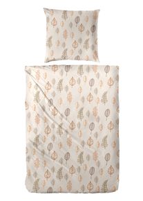 Bettw&auml;sche Primera "Biber-Bettw&auml;sche Autum Leaf", beige (braun), B/L: 155cm x 220cm, 1 Stk., 1 Stk., Biber, B/L: 80cm x 80cm, 2 Stk., Biber, Obermaterial: 100% Baumwolle, Bettw&auml;sche, Bettw&auml;sche, mit floralen Motiven