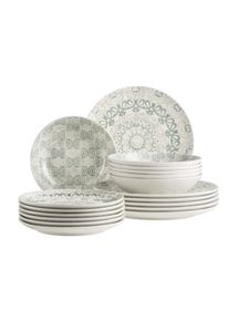 M&auml;ser Teller-Set M&Auml;SER "Ornea", gr&uuml;n, 18 Stk., Geschirr-Sets, Teller-Set