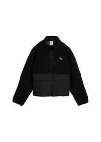 Wendejacke Puma "REFIBRE SHERPA JACKET W", Damen, Gr. S, schwarz (Puma schwarz), Rippware, Obermaterial: 100% Polyester. Futter: 100% Polyester, unifarben, relaxed fit normal, Jacken Wendejacke, sportlicher Stil, mit Rei&szlig;verschluss, mit Cargotasche, aus Rippware