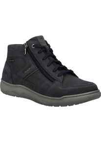 Schn&uuml;rboots Josef Seibel "Baxter 50", Herren, Gr. 50, blau (indigo, kombi), Leder, Schuhe Schn&uuml;rboots, High Top-Sneaker mit praktischem Au&szlig;enrei&szlig;verschluss, K-Weite