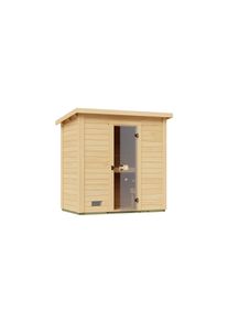 Saunahaus Weka "Kaapi 1", naturbelassen, Saunaofen, externe Steuerung, 9 kW, Saunen, Saunahaus, Blockbohlen aus Fichtenholz