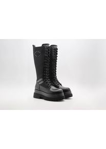 Stiefel Replay "ANY REBEL", Damen, Gr. 40, Varioschaft, schwarz, Lederimitat, unifarben, Schuhe Stiefel, Plateaustiefel, Schn&uuml;rstiefel mit Logoschriftzug