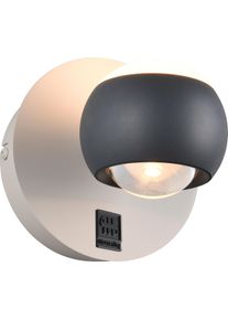 Musterring LED Wandleuchte "CANNON, 1-flammige LED Wandlampe 5W 500Lumen 2300-4000K CCT", grau (anthrazit), 2, &Oslash; 10cm H: 14,5cm, 1 Stk., Leuchten, mit Fernbedienung, schwenkbares up-and-down Licht dimmbar Memory, LED Wandleuchte