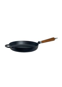 Bratpfanne RONNEBY BRUK "Maestro, hoch, &Oslash; 28 cm, mit Holzgriff", schwarz (schwarz, mit buchenholzgriff), B:28cm H:9,5cm L:57cm, Pfannen, Bratpfanne