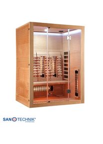 Infrarotkabine Sanotechnik "Infrarotkabine OPEN", braun (natur), ohne Ofen, (ohne Ofen), Saunen, Infrarotkabine, 3 Pers; 150x120x200cm; 6 Vollspektrumstrahler, 3 Carbonheizplatten