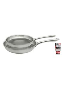 Pfannen-Set ELO "Bratpfanne Relief Passion, Set 2-teilig", silber (silberfarben), Pfannen, Pfannen-Set, Edelstahl Mehrschicht