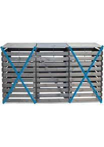 M&uuml;lltonnenbox Promadino "Vario III", grau, B:92cm H:122cm T:70cm, Massivholz, Metall, Aufbewahrungsboxen, M&uuml;lltonnenbox, besonders robust aus zertifiziertem Kiefernholz gefertigt