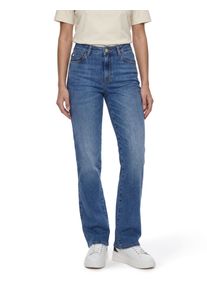 Straight-Jeans Guess "SEXY STRAIGHT", Damen, Gr. 31, L&auml;nge 32, blau (timeless mid), Denim/Jeans, Obermaterial: 93% Baumwolle, 6% Elastomultiester, 1% Elasthan, regular fit lang, Jeans Straight-Jeans, mit hohem Bund, Stretch-Denim