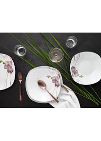 Kombiservice Creatable "Square Orchidee, Kombi-Service 62-tlg", wei&szlig;, 62 Stk., Porzellan, Geschirr-Sets, Kombiservice, Fotorealistische Darstellung