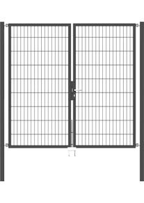 Zaundoppelt&uuml;r Alberts "Flexo", schwarz (anthrazit), B:200cm H:180cm, Stahl, Tore, Zaundoppelt&uuml;r, in verschiedenen Abmessungen