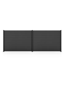 Gartenzaun STAKET PRO "Komplettzaun Paneel 150", schwarz (anthrazit struktur), H:180cm, Aluminium, Zaunelemente, Gartenzaun, LxH: 488,4x187 cm, 2 Elemente &aacute; 240 cm Breite