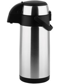 Pump-Isolierkanne CS KOCH-SYSTEME "PASSAU, doppelwandiger Edelstahl", silber (silberfarben), B:15,1cm H:37cm &Oslash;:15,1cm, Edelstahl, Kunststoff, Kannen, Pump-Isolierkanne, mit tropffreiem Ausguss f&uuml;r sauberes und pr&auml;zises Einschenken