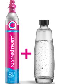 Wassersprudler SodaStream "QC-Reservepack", bunt, Wassersprudler, Wassersprudler, 1x Quick Connect CO2-Zylinder (Ergiebigkeit: 60L), 1x 1L Glasflasche