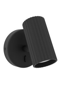 Eglo Wandleuchte "PORTILLO Wandlampe - Alu, Stahl - GU10 - 1X5W - IP20", schwarz, 1, H: 11cm, 1 Stk., Leuchten, Wandstrahler, Wandspot, Wohnzimmer, Flur, L10,5 x H11 x AL12,5 cm, Wandleuchte