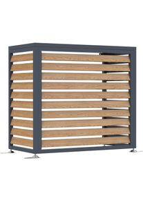 W&auml;rmepumpen-Verkleidung WESTMANN "Boxa S", braun (anthrazit, holzoptik), B:100cm H:97cm T:56cm, Stahl, Abdeckblenden, W&auml;rmepumpen-Verkleidung, 56x100x97cm