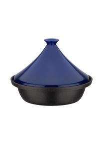 Schmortopf GSW "Shadow", blau, H:22cm &Oslash;:30cm, T&ouml;pfe, Schmortopf, Orientalische Tajine aus Gusseisen f&uuml;r die schonende Zubereitung