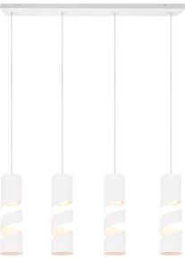 Trio LEUCHTEN Pendelleuchte "STREAM, H&auml;ngelampe mit Metallschirm, exkl GU10 max 10W", wei&szlig; matt, 4, &Oslash; 7,5cm H: 150cm, 1 Stk., Leuchten, H&ouml;he einstellbar max 150 cm, Moderne H&auml;ngeleuchte Wohnzimmer B&uuml;ro, Pendelleuchte