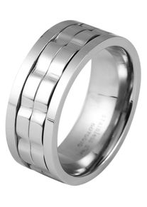 Fingerring Akzent "Milos, langlebig" Gr. 68, silber (silberfarbig), Fingerringe, Herren, 68, Edelstahl, Fingerring