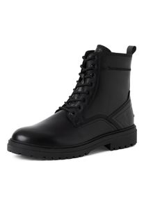 Stiefelette MARCO TOZZI by GMK, Herren, Gr. 45, schwarz, Leder, leicht gl&auml;nzend, Basic, Schuhe Stiefelette, Businessboots, Schn&uuml;rboots mit praktischem Innenrei&szlig;verschluss