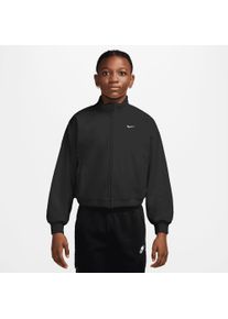 Sweatshirt Nike Sportswear "G NSW FLC LS COZY TOP", M&auml;dchen, Gr. L (152/158), schwarz (schwarz, wei&szlig;), angeraute Sweatware, Obermaterial: 100% Polyester, normal, Rundhals, angesetztes B&uuml;ndchen, Sweatshirts Sweatshirt, f&uuml;r M&auml;dchen und Jugendliche