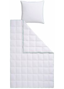 fj&ouml;dur Daunenbettdecke + Kopfkissen FJ&Ouml;DUR "Fee", wei&szlig;, B/L: 155cm x 220cm Anzahl Teile 1, B/L: 80cm x 80cm Anzahl Teile 1, Bezug: Baumwolle F&uuml;llung: Entendaune/-feder, leicht, Bezug: 100% Baumwolle. F&uuml;llung: 80% Daunen, 20% Federn, Bettwaren-Sets, Daunenbettdecke + Kopfkissen