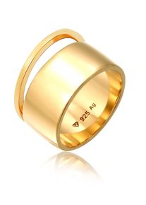 Ring-Set Elli "Ring Bandring Stacking Breit Schmal Basic 2er Set 925 Sterling Silber" Gr. 56, gold, Fingerringe, Damen, 56, ohne Stein, Silber 925 (Sterlingsilber), Ring-Set