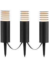 LED Gartenleuchte Brilliant "Carosu", schwarz, H:38cm &Oslash;:7cm, Leuchten, LED Gartenleuchte, LED Gartenspie&szlig; 3er Set, dimmbar, RGB, CCT, IP44, App steuerbar