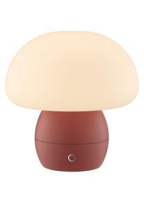 Brilliant LED Tischleuchte "Dupos", rot, 1, &Oslash; 22cm H: 22cm, 1 Stk., Leuchten, LED Akku-Pilzleuchte, 22cm, 230lm, 2700K, Wireless Charging, dimmbar, LED Tischleuchte