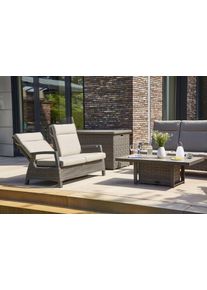 Gartenlounge-Set siena GARDEN "Corido", grau (charcoal grau, matt anthrazit), B:87cm H:103cm T:140cm, Aluminium, Keramik, Polypropylen, Sitzm&ouml;bel-Sets, Gartenlounge-Set, bestehend aus 2 Sesseln, 1 Bank, 1 Tisch und 4 Auflagen