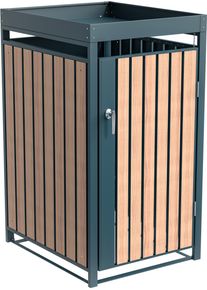 M&uuml;lltonnenbox WESTMANN "Planta", braun (holzoptik, braun), B:68cm H:124,5cm T:84cm, Metall, Stahl, Aufbewahrungsboxen, M&uuml;lltonnenbox, Platz f&uuml;r 1 M&uuml;lltonnen je 240 L, BxHxT: 68x84x124,5 cm