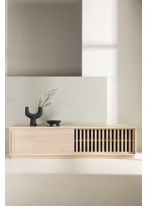 TV-Bank VENTURE HOME "Lugo, TV-Bank, Skandinavisch, Breite 180 cm", wei&szlig;gewaschen, B:180cm H:45cm T:40cm, MDF, Sideboards, TV-Bank, TV-M&ouml;bel, Lackierung, hell, klug, freundlich, einladend