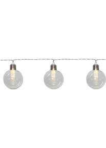 LED-Lichterkette "Chania", transparent, Dioden 8 Stk. Flammen 8 Stk., Gesamtl&auml;nge 2,45m, Parforce Traditional Hunting, Lichterketten, &Oslash; 8 cm, ca. 2,45 m + 2 m Zuleitung, klar, Kunststoff, Akku, outdoor, LED-Lichterkette