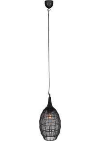 Trio LEUCHTEN Pendelleuchte "SORAYA, 1-flammige H&auml;ngelampe mit Drahtgeflecht Lampenschirm", schwarz (schwarz matt), 1, &Oslash; 26cm H: 150cm, 1 Stk., Leuchten, exkl 1xE27 max 10W H&ouml;he bis 150 cm einstellbar H&auml;ngeleuchte Wohnzimmer, Pendelleuchte