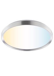Brilliant LED Deckenleuchte "Fancia", silber (eisenfarben, wei&szlig;), 1, &Oslash; 39cm H: 6cm, 1 Stk., Leuchten, 3000-6500K, dimmbar, CCT, hohe Energieeffizienz, LED Deckenleuchte