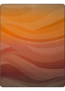 Wohndecke Biederlack "Sunset Drift", terra, B:150cm L:200cm, Baumwolle, Polyacryl, Polyester, Wohndecken, Wohndecke, mit Zierstich