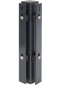 Eckpfosten Alberts, grau (anthrazit), B:6cm H:175cm T:4cm, Stahl, Zaunpfosten, Eckpfosten, 60x60 mm f&uuml;r Doppelstabmattenzaun, 175 cm, mit Flacheisen