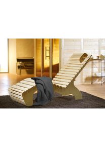 Wellnessliege Weka "Komfort" inkl. Saunahandtuch", beige (natur), Gartenliegen, Wellnessliege, naturbelassenes Spezialholz