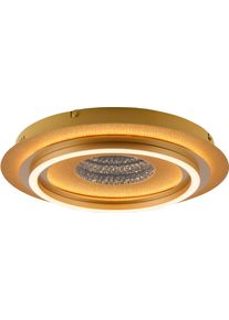 JUST LIGHT LED Deckenleuchte "CICHIO", gold (goldfarben), 1, &Oslash; 40cm H: 7cm, 1 Stk., Leuchten, LED Deckenleuchte