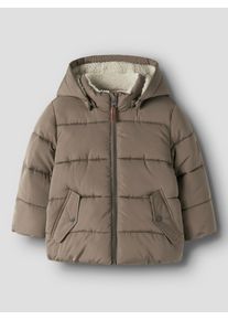 Steppjacke name it "NMMMATHEW JACKET2", Jungen, Gr. 104, braun (walnut), Web, Obermaterial: 100% Polyester, unifarben, regular fit normal, B&uuml;ndchen, Jacken Steppjacke, Kunstfaser, regular fit