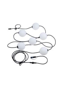 Paulmann LED-Lichterkette "Naima IP67 3000K 6x1W 5,88m Schwarz", wei&szlig; (schwarz), Flammen 6 Stk., Gesamtl&auml;nge 5,88m, Lichterketten, dimmbar, LED-Lichterkette
