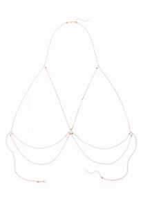 Lange Kette Lascana, Damen, Gr. Metall, rosa (ros&eacute;), Halsketten Lange Kette, mit Strass, K&ouml;rperkette, Ketteng&uuml;rtel, Bikinikette, Halskette