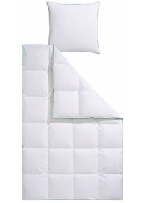 fj&ouml;dur Daunenbettdecke + Kopfkissen FJ&Ouml;DUR "Fee", wei&szlig;, B/L: 135cm x 200cm Anzahl Teile 1, B/L: 80cm x 80cm Anzahl Teile 1, Bezug: Baumwolle F&uuml;llung: Entendaune/-feder, warm, Bezug: 100% Baumwolle. F&uuml;llung: 80% Daunen, 20% Federn, Bettwaren-Sets, Daunenbettdecke + Kopfkissen