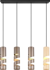Trio LEUCHTEN Pendelleuchte "STREAM, H&auml;ngelampe mit Metallschirm, exkl GU10 max 10W", mehrfarbig, schwarz, 4, &Oslash; 7,5cm H: 150cm, 1 Stk., Leuchten, H&ouml;he einstellbar max 150 cm, Moderne H&auml;ngeleuchte Wohnzimmer B&uuml;ro, Pendelleuchte