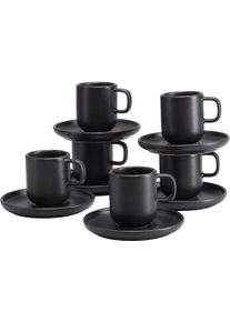 Tasse Creatable "Uno, Espressotassen, Set 12-tlg.", schwarz, H:6cm &Oslash;:5,5cm, Steinzeug, Trinkgef&auml;&szlig;e, Tasse, hochwertiges Steinzeug, seidenmatte Spezialglasur
