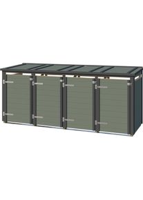 M&uuml;lltonnenbox Weka "Killarney", gr&uuml;n (gr&uuml;ngrau, anthrazit), B:300cm H:127cm T:92cm, Massivholz, Aufbewahrungsboxen, M&uuml;lltonnenbox, Metall pulverbeschichtet, f&uuml;r 4 M&uuml;lltonnen, BxTxH: 300x92x127 cm